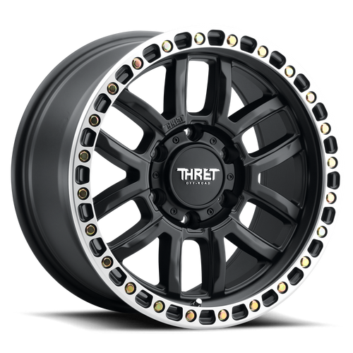 Thret Offroad Simulated 707 Wheels Rims 17x9 8x170 Matte Black W/ Machined Ring 18mm | 707FA-1790W18