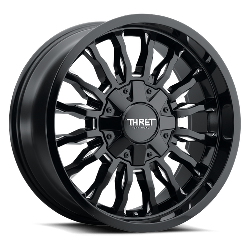 Thret Offroad Gamma 808 Wheels Rims 18x9 8x165.1 8x170 Gloss Black Milled 0mm | 808AD-1890VW0