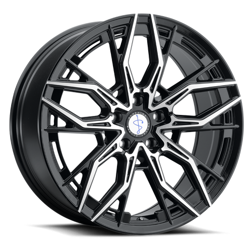 Sapphire Luxury Alloys Sx07 Wheels Rims 20x9 5x114.3 Gloss Black Machined 35mm | SX07AB-2090F35