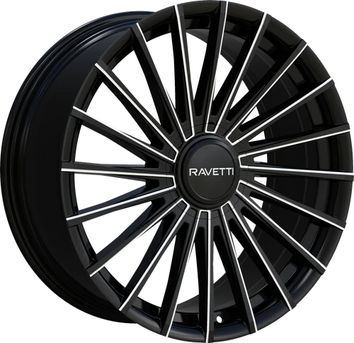 Ravetti M19 Wheels Rims 18x8 5x114.3 5x120 Black Milled 38mm | RAV-M19-8813BMW