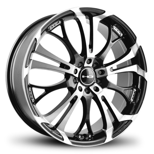 HD Spinout Wheels Rims 17x7 5x108 5x114.3 Gloss Black Machined 45mm | SO17701440BK