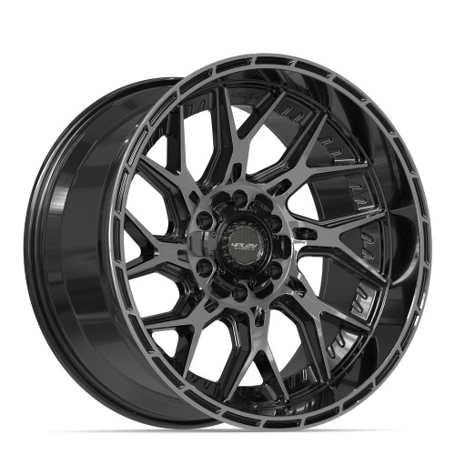 4Play 4PL28 Wheels Rims 22x12 6x135 6x139.7 Gloss Black w/ Brushed Face & Tinted Clear 44mm | 4PL28-22120-6D55-44BBT