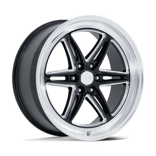 American Racing AR953 Groove 6 Drag Wheels Rims 20x9.5 6x139.7 Gloss Black Milled w/ Diamond Cut Lip 25mm | AR953BE20956125