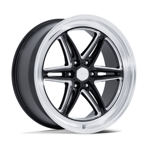 American Racing AR953 Groove 6 Drag Wheels Rims 22x9.5 6x135 Gloss Black Milled w/ Diamond Cut Lip 25mm | AR953BE22956325