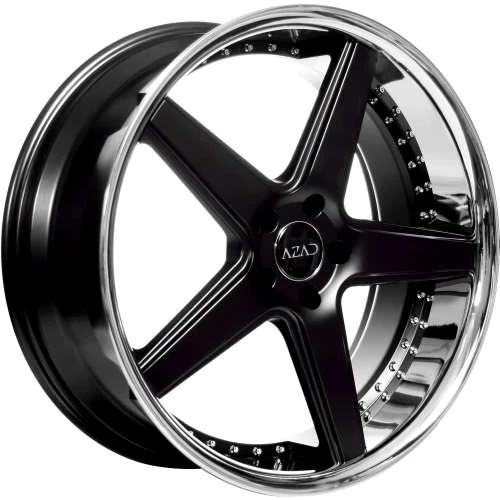 Azad AZ008 Wheels Rims 20x10 5x120 Black With Stainless Lip 42mm | AZ00820105120+42B/SSL