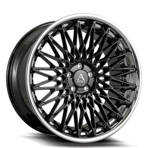 Azad AZSLS2.0 Wheels Rims 22x10.5 5x114.3 Black With Stainless Lip 40mm | AZSLS2.0221055114+40B/SSL