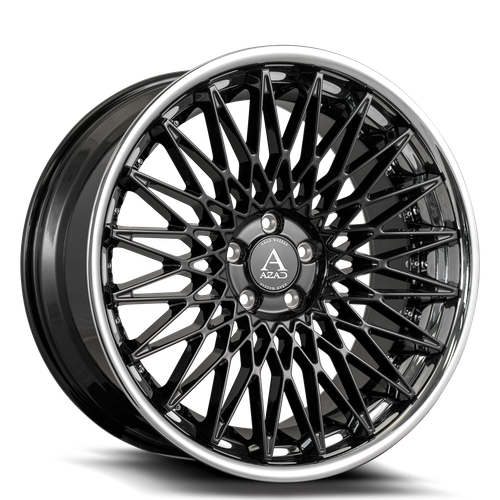 Azad AZSLS2.0 Wheels Rims 22x9 5x112 Black With Stainless Lip 32mm | AZSLS2.02295112+32B/SSL