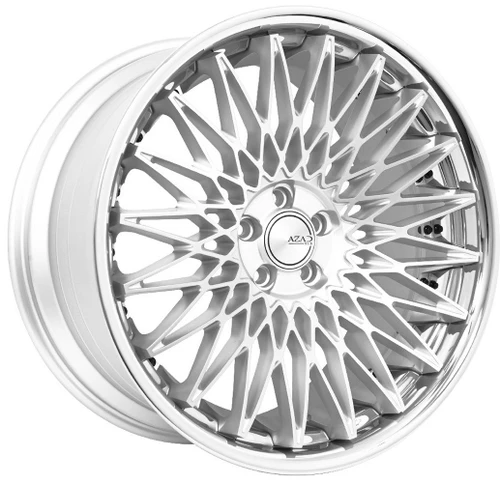 Azad AZSLS2.0 Wheels Rims 22x9 5x115 Brushed Silver With Stainless Lip 15mm | AZSLS2.02295115+15BR/SSL