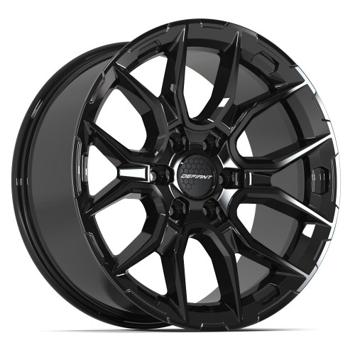 Defiant DF18A Wheels Rims 22x9 6x139.7 Gloss Black 18mm | DF18A-22090-6550-18B