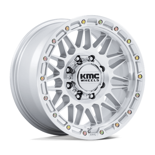 KMC KM555 Attack Wheels Rims 18x9 8x165.1 Gloss Silver w/ Machined Face 18mm | KM555SD18908018