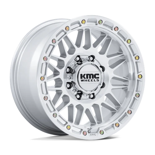 KMC KM555 Attack Wheels Rims 18x9 8x180 Gloss Silver w/ Machined Face 0mm | KM555SD18908800