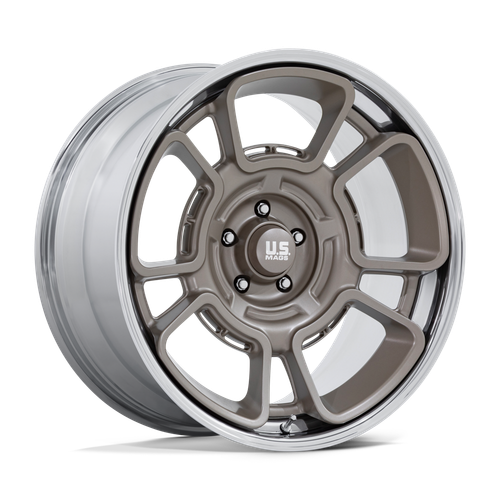 US Mags UC147 Flagstaff Wheels Rims 20x8.5 Blank Custom Drilled Pewter w/ Chrome Lip 1mm | UC147AP20850001