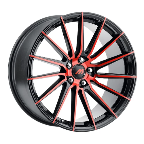 Mach ME.19 Wheels Rims 20x10 Blank Custom Drilled Gloss Black w/ Red Face And Undercut 20mm | ME19-2010Z20FGBRF