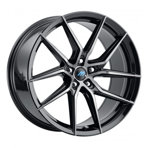 Mach ME.6 Wheels Rims 18x8 5x114.3 Gloss Black w/ Machined Face And Undercut 35mm | ME6-1880LL35FGBMF