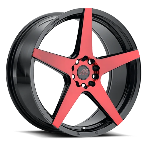 Mach MP.52 Wheels Rims 20x8.5 5x114.3 5x120 Gloss Black w/ Red Machined Face 35mm | MP52-2085L35FGBRF