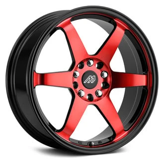 Mach MP.60 Wheels Rims 18x8 5x112 5x114.3 Gloss Black w/ Red Face 35mm | MP60-1880I35FGBRF
