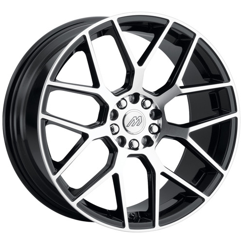 Mach MP.74 Wheels Rims 17x7.5 5x108 5x114.3 Gloss Black w/ Machined Face 35mm | MP74-1775F35FGBMF