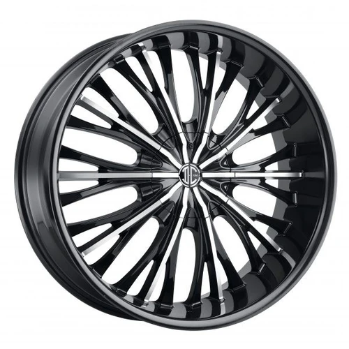 2Crave No.43 Wheels Rims 24x9.5 Blank Custom Drilled Gloss Black w/ Machined Face 15mm | N43-2495Z15MB