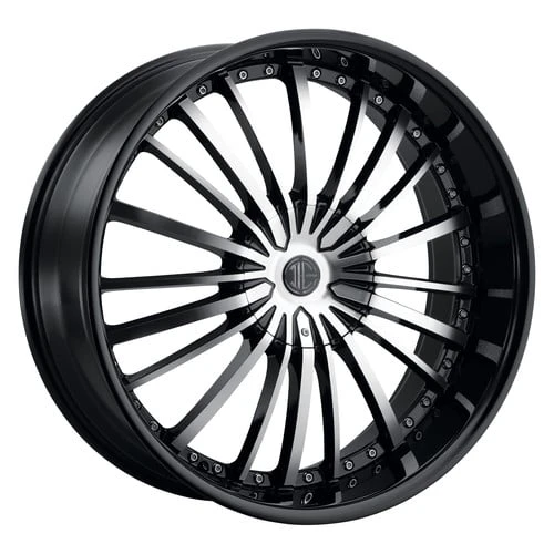2Crave No.48 Wheels Rims 22x9.5 5x115 5x120 Gloss Black w/ Machined Face 15mm | N48-2295Q15MB