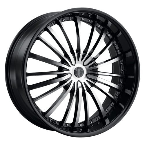 2Crave No.48 Wheels Rims 24x10 Blank Custom Drilled Gloss Black w/ Machined Face 15mm | N48-2410Z15MB