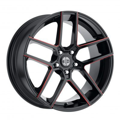 2Crave No.54 Wheels Rims 20x10.5 Blank Custom Drilled Gloss Black w/ Red Milling 15mm | N54-2015Z15JBRX