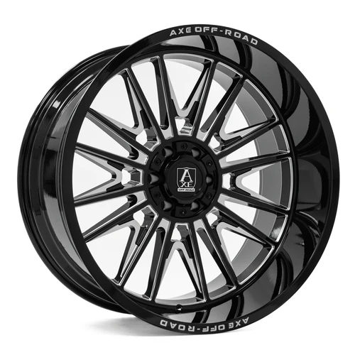 Axe Echo Wheels Rims 22x12 6x135 6x139.7 Gloss Black Milled -44mm | 221212H-44ECHBM
