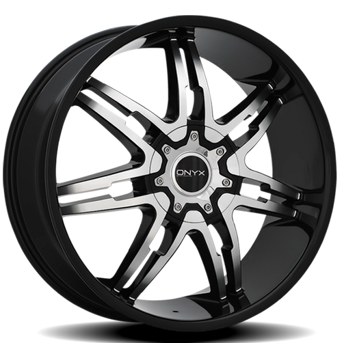Onyx 904 Wheels Rims 26x9.5 Blank Custom Drilled Gloss Black Machined 15mm | 90426950ZZ15EBMB00