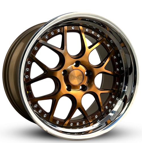 Rennen CSL-2 Wheels Rims 19x8.5 5x115 Tinted Bronze w/ Chrome Stainless Lip 25mm | SL219850J025CTN101