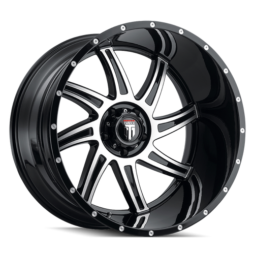 DOORBUSTER PRICING! - American Truxx At162 Vortex Wheel 22x12 8x180 Gloss Black Machined -44mm | AT162-22278BM-44