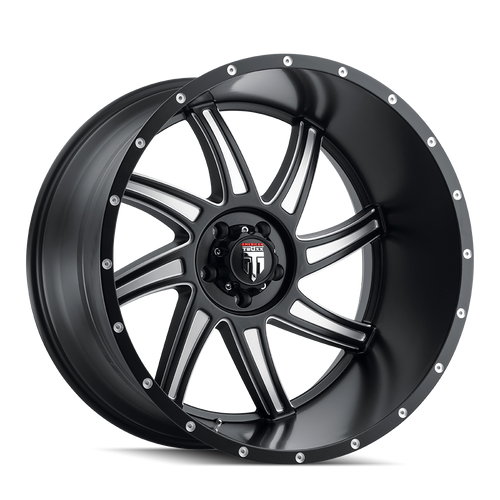 American Truxx At162 Vortex Wheels Rims 24x14 8x165.1 Satin Black Milled -76mm | AT162-24481M-76