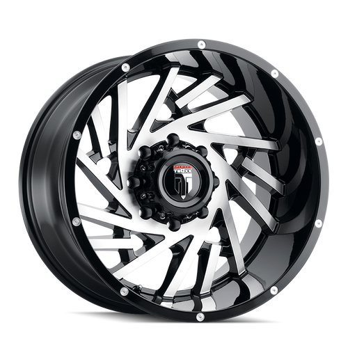 American Truxx At161 Web Wheels Rims 20x12 5x150 Gloss Black Machined -44mm | AT161-2250BM-44