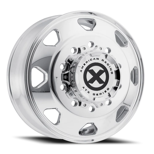 Atx Ao401 Octane Dually Wheel 24.5x8.25 10x285.75 Polished 144mm - FREE T-SHIRT INCLUDED! - MINIMUM PURCHASE OF 4 WHEELS | AO40124510104