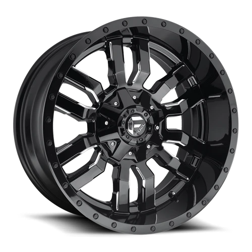 Fuel D595 Sledge Wheel 20x10 5x139.7 & 5x150 Gloss Black Milled -18mm - FREE T-SHIRT INCLUDED! | D59520007047
