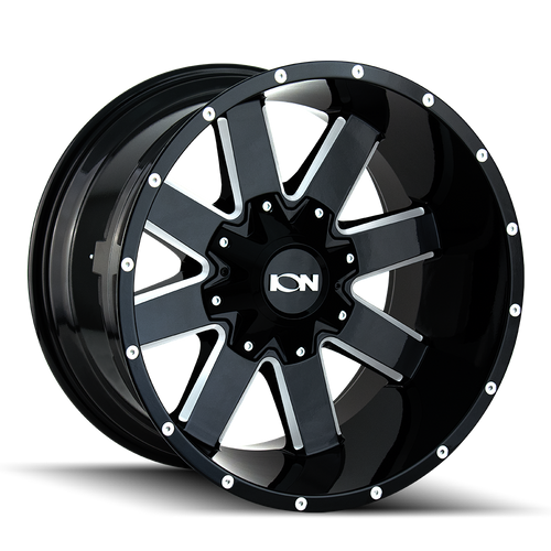 Ion 141 Wheels Rims 20x12 6x135 6x139.7 Gloss Black Milled -44mm | 141-2237M