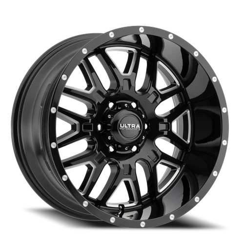 Ultra 203Bm Hunter Wheel 18x9 6x139.7 Gloss Black w/ Cnc Milled Accents 18mm | 203-8983BM+18