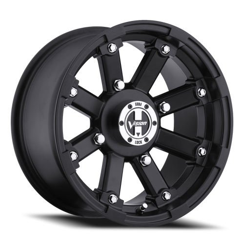 Vision Lockout 393 Atv Utv Wheel 14x8 4x110 Matte Black -61mm | 393-148110MB2