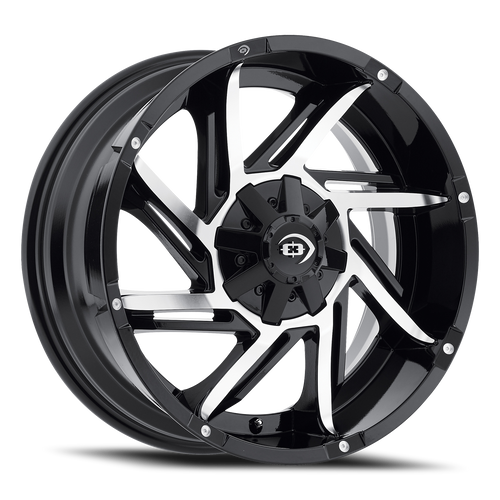 Vision Prowler 422 Wheel 20x9 8x165.1 Gloss Black Machined Face -12mm | 422-2981GBMF-12