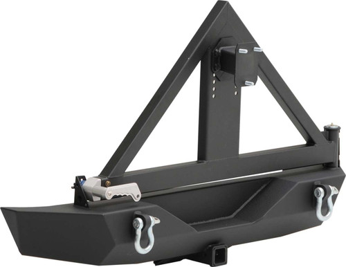 Smittybilt | 76856 | XRC Rear Bumper w/ Hitch Black | Jeep Wrangler, Wrangler Unlimited