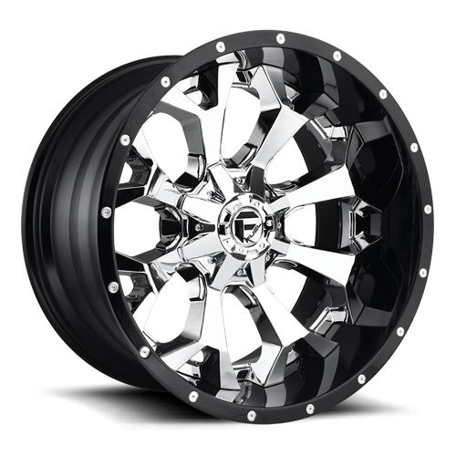 Fuel D246 Assault Wheel 22x12 6x135 & 6x139.7 Chrome With Gloss Black Lip -44mm - MINIMUM PURCHASE OF 4 WHEELS | D24622209847