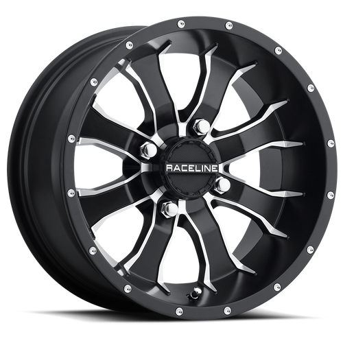 Raceline A77 Mamba Atv-Utv Atv Wheels Rims 14x7 4x156 Black Machined 5mm | A7747056-43