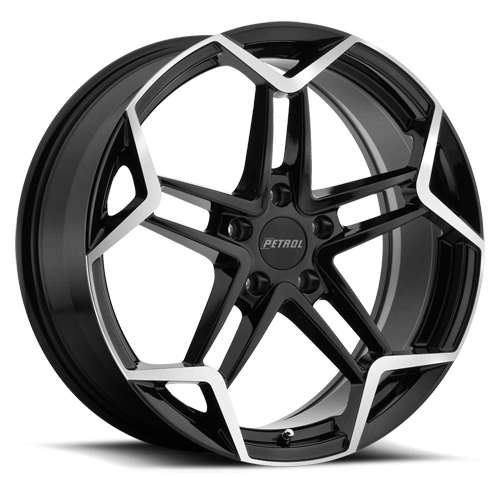 Petrol P1A Wheel 17x8 5x108 Gloss Black w/ Machined Cut Face 40mm | 1780P1A405108B72