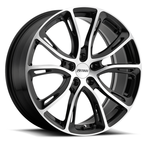 Petrol P5A Wheel 17x7.5 5x114.3 Gloss Black w/ Machined Cut Face 40mm | 1775P5A405114B76