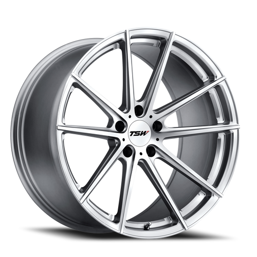 Tsw Bathurst Wheel 20x10.5 5x120 Silver w/ Mirror Cut Face 25mm | 2005BAT255120S76