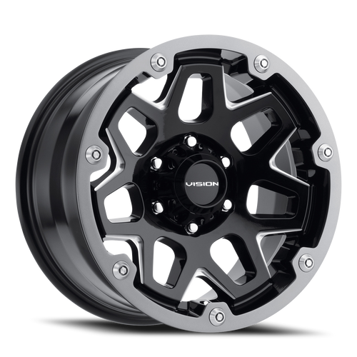 Vision Se7En 416 Wheel 18x9 5x114.3 Gloss Black Milled Spoke 12mm | 416-8965GBMG12