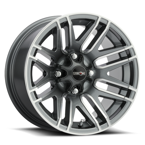 Vision Assault 112 Atv Utv Wheel 12x7 4x136 Gunmetal Machined Face 3mm | 112-127136GMMF4