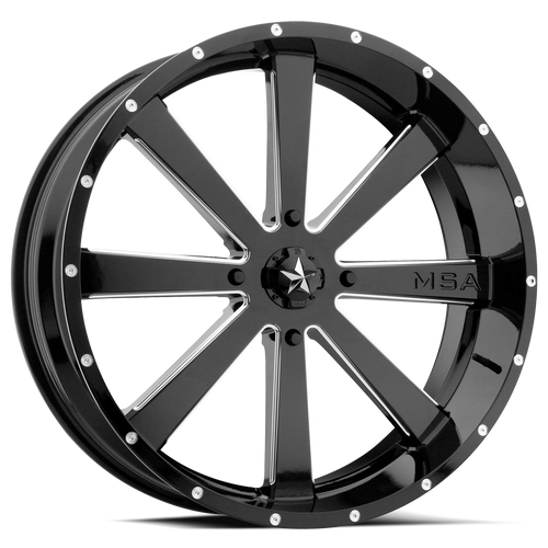 Msa Offroad M34 Flash Atv Utv Wheel 18x7 4x137 Gloss Black Milled 0mm - FREE T-SHIRT INCLUDED! | M34-018737M