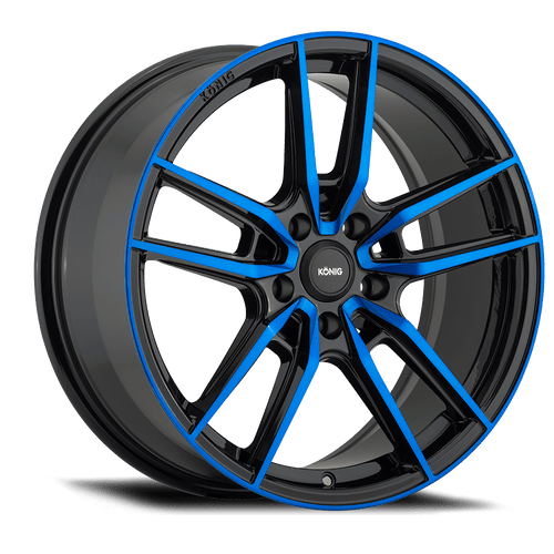 Konig 55Bb Myth Wheels Rims 17x8 5x100 Gloss Black W/ Blue Tinted Clear-Coat 43mm | 55BB-MY8751043F