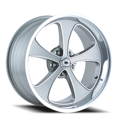 DOORBUSTER PRICING! - Ridler 645 Wheel 18x8 5x120.65 Gloss Grey Machined w/ Polished Lip 0mm | 645-8861GP