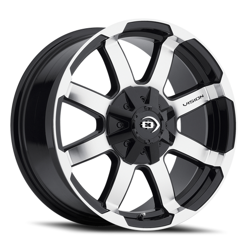 Vision Valor 413 Wheel 15x7.5 6x139.7 Gloss Black Machined Face -12mm | 413-5783GBMF-12