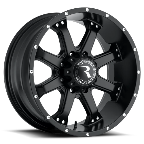 Raceline 991B Assault Wheels Rims 17x9 5x127 Black W/ Machined Accents -12mm | 991B-79050-12